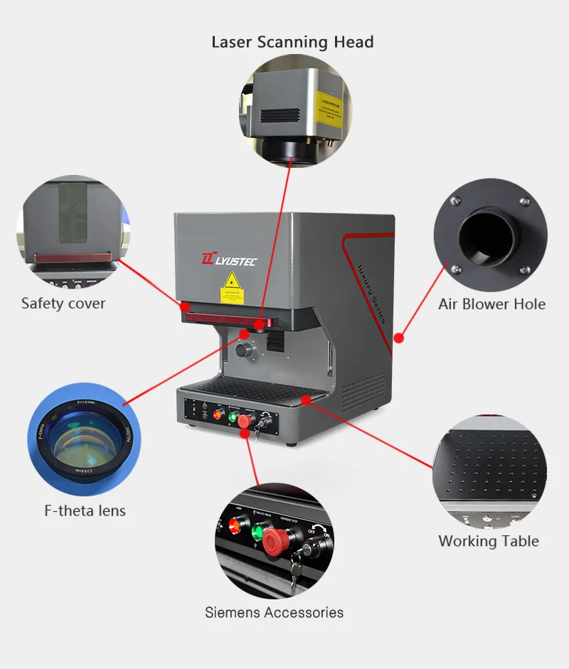 Оборудование для лазерной печати 20 Вт портативная машина маркировки пластиковых волокон фото