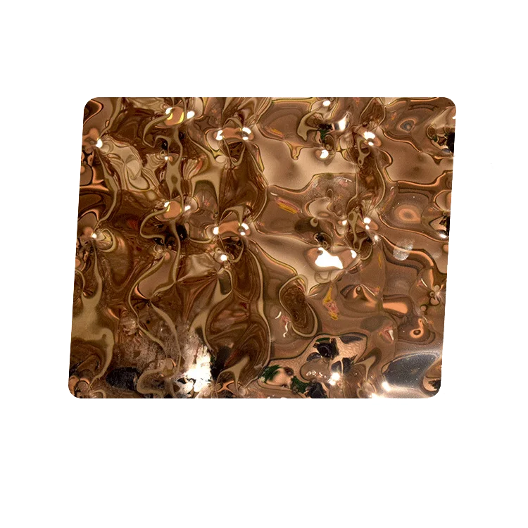 Custom Silver Rose Gold Water Ripple Stainless Steel Decorative Sheet 304 316 Hammered Pattern Stainless Steel Sheet
