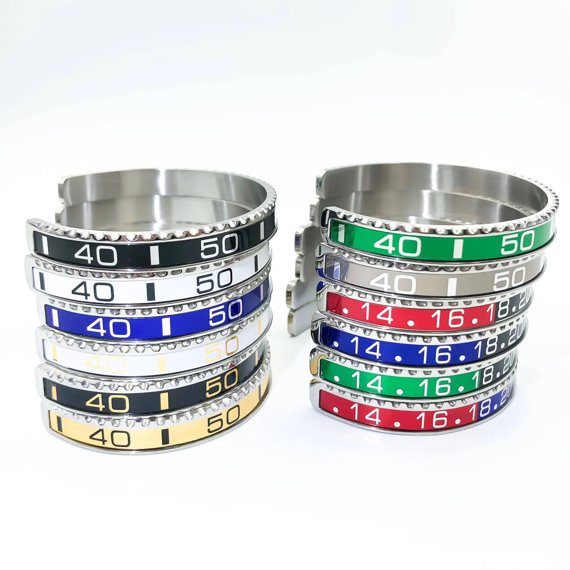 Stainless Steel Bangles High Quality Cuff Speedometer Bracelet Men Women Opening Bracelet with Roman Numerals