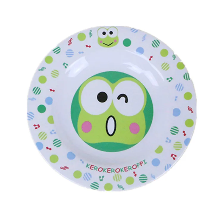 A5 8.5 Inch Cheap Custom Printing Character Round Plastic Christmas Melamine Kids Catering Dinner Plate