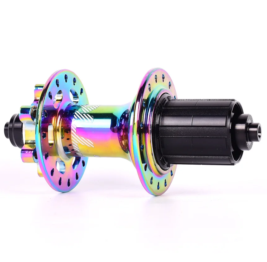 
25019 8-11s 100/135mm 32 Holes Sealed Bearing Rainbow Colorful Folding MTB Bike Hubs Disc Brake Bicycle Hub 