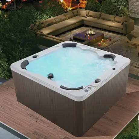 Monalisa Whirlpool Massage Freestanding Bathtub Inox 316 Pool Warm Drainer Square Massage Spa Modern Hot Tube Outdoor 6 Persons