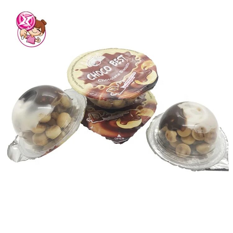 Hot Sale Custom Chocolate Sweet With Mini Biscuit Choco Cookie Chocolate Cup  For Kids