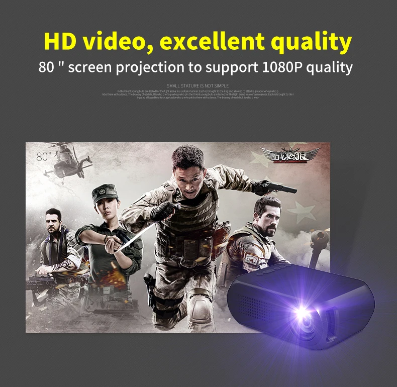  New Smart HD 400-600 Lumens LCD Projector for Home Education1080P Wireless Portable