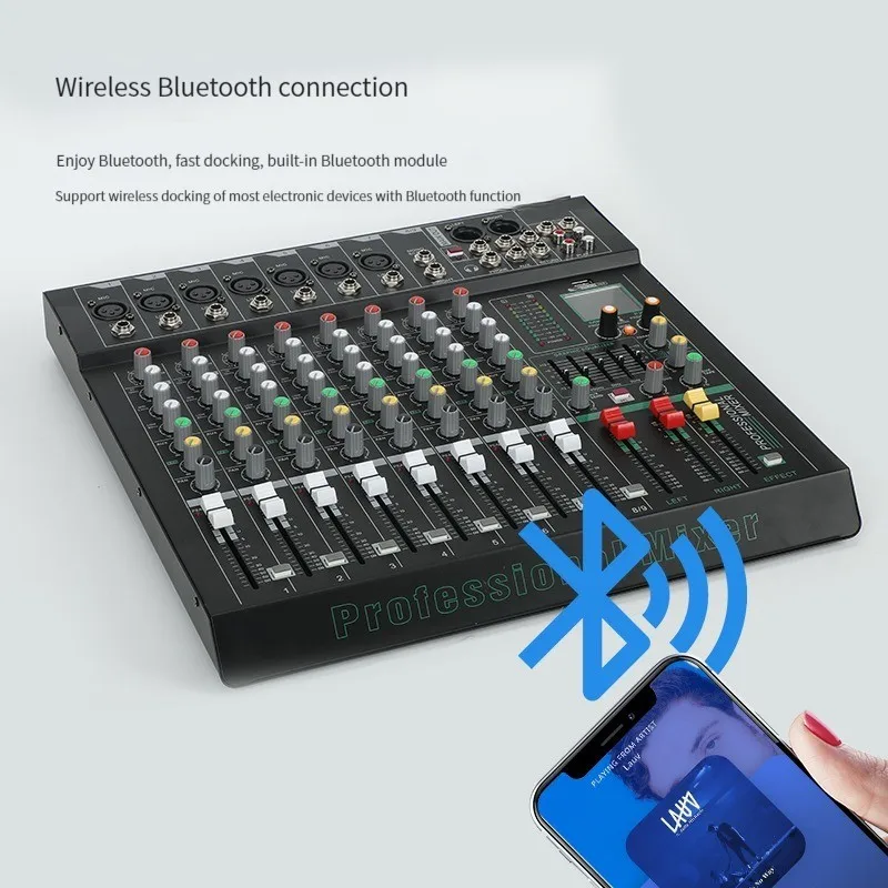 TEBO MX8 8 channels studio usb blueteeth  audio mixer home party dj controller mixing