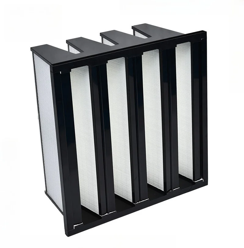 Manufacturer provides high air volume V-shaped sub high efficiency air filter combination filter