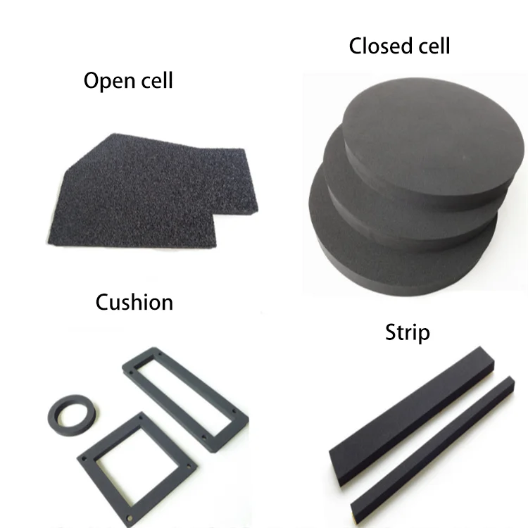 Sound Insulation Die Cut nbr Rubber Sponge Gasket Foam Cutting Neoprene Foot Cushion Closed Cell Foam cr sbr pvc Pad Sheets