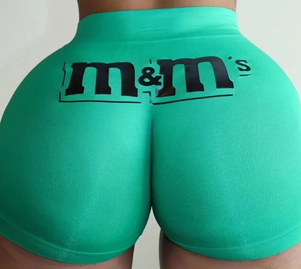 plus size summer fitness running sweet spandex high elasticity print sexy yoga staple candy kitkat women shorts snack shorts