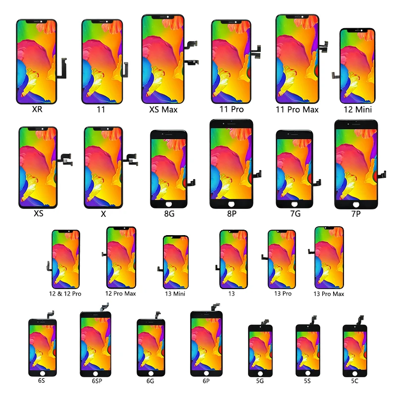wholesale mobile cell phone repair phone spare parts lcds screens display for iphone xr 11 12 8 plus 7 plus 5S SE lcd 6S screen
