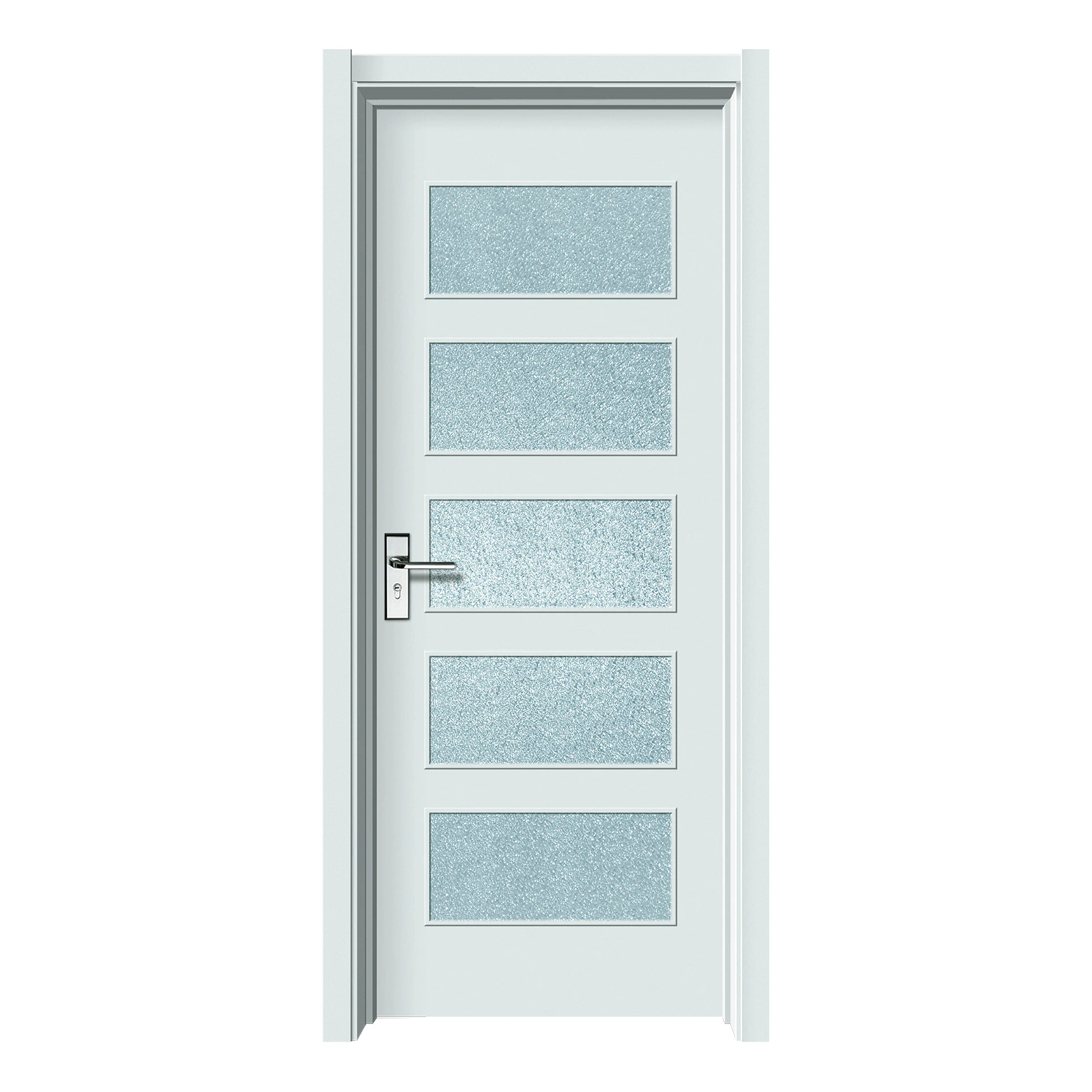 Factory Outlet White Solid Wooden Glass Doors Interior Bathroom Bedroom Use Interior Glass Door For House Office