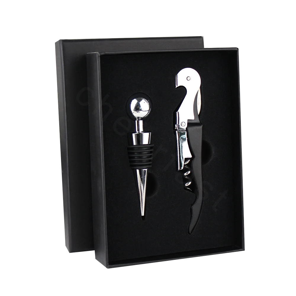 Аксессуары для винных бутылок на заказ подарочный набор Металлический Штопор официантов черных коробок штопор вина и из 2 предметов