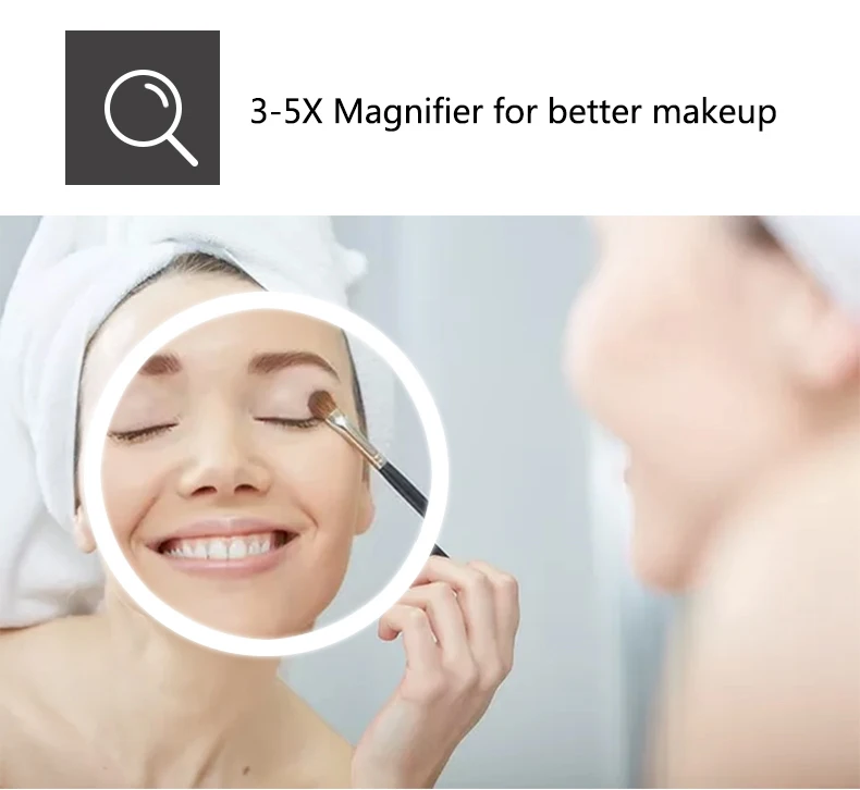 Modern Design Wall Mounted Anti Fog Round Smart Led Backlit Bath Mirror Bathroom Mirror With Light