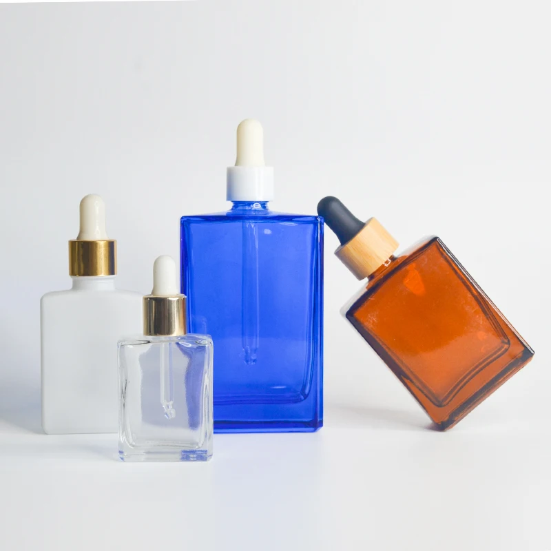 amber brown square glass bottle with gold dropper for serum hair essential oil 15 ml 30 ml 50 ml