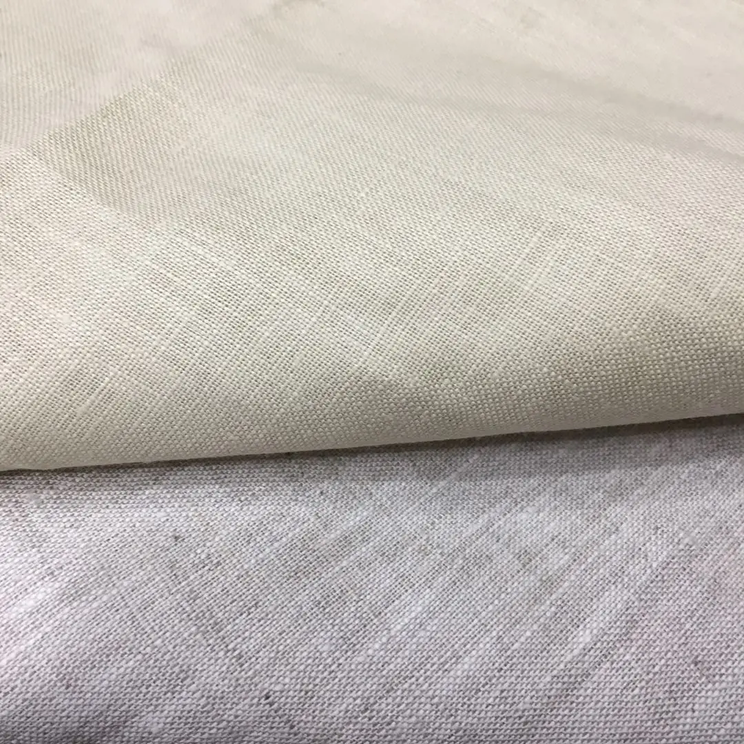 Factory supply  wholesaler plain 100% pure flax linen slub fabric  for shirt