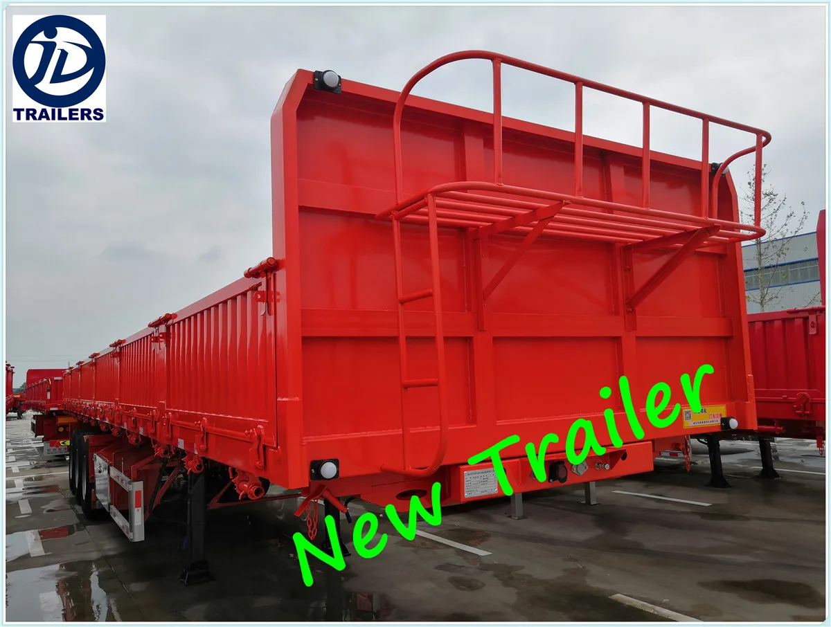  OYJD Trailers new standard 40ft flatbed trailer sidewall with locks truck use glass rubber material transport for
