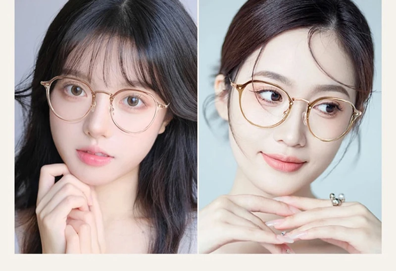 Ultra-light TR90 Glasses Frame Pure Titanium Temple Glasses Frame for Optical Eyewear Men Women Fashion Spectacle Myopia Glasses