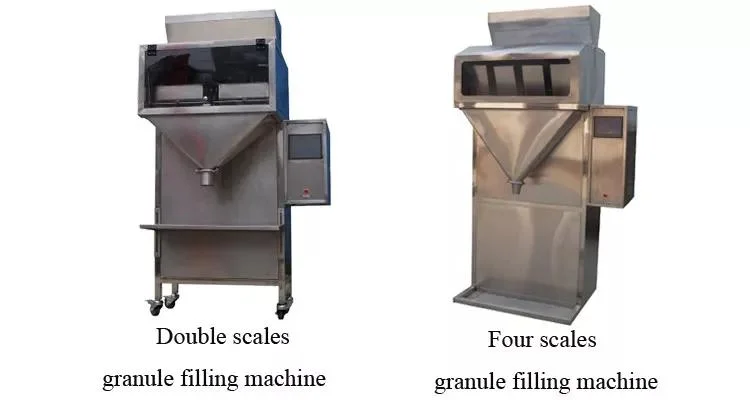 KEFAI Cheap Sample Machine Semi Automatic 2 Head Double Hopper 2KG Granule Weighing Filling Machine