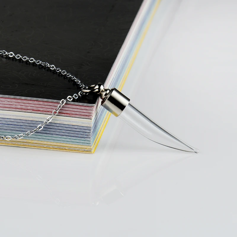 
Wholesale dry flower crystal beads chili shape glass vial charms pendant rice art pendant necklace 