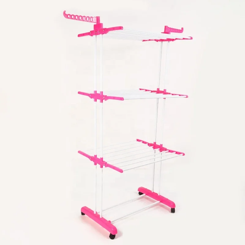 Cheap Multifunctional Laundry Dryer Hanger Stand Folding 4 Tiers Drying Clothes Rack