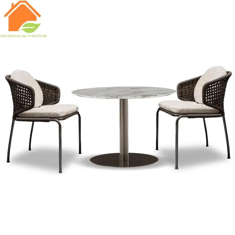 Modern luxury marble coffee table.Stainless steel base round shape reception negotiation table marble top outdoor furniture
