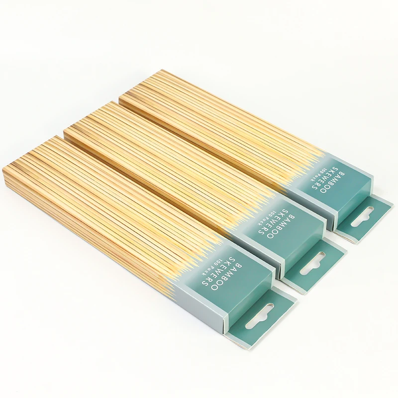 Disposable skewer bamboo skewers sticks round bamboo skewer with custom design