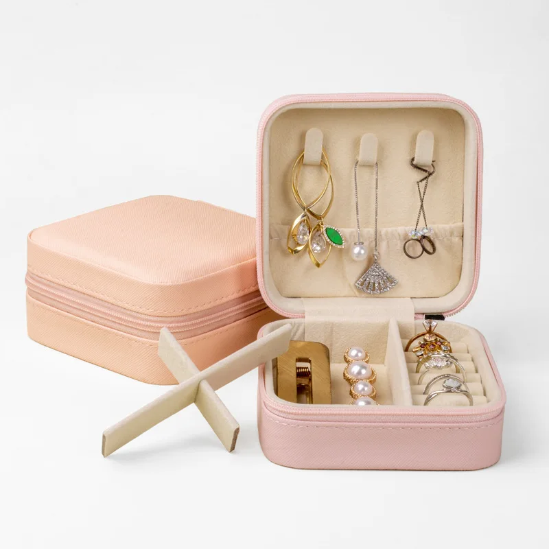 Factory Price Wholesale Small Portable High-Grade Exquisite New Earrings Rings Necklace Velvet Jewelry Storage Box