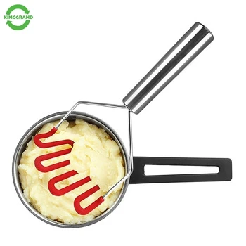 
large mini black nylon wire silicone wooden handle manual plastic stainless steel press potato masher and ricer 
