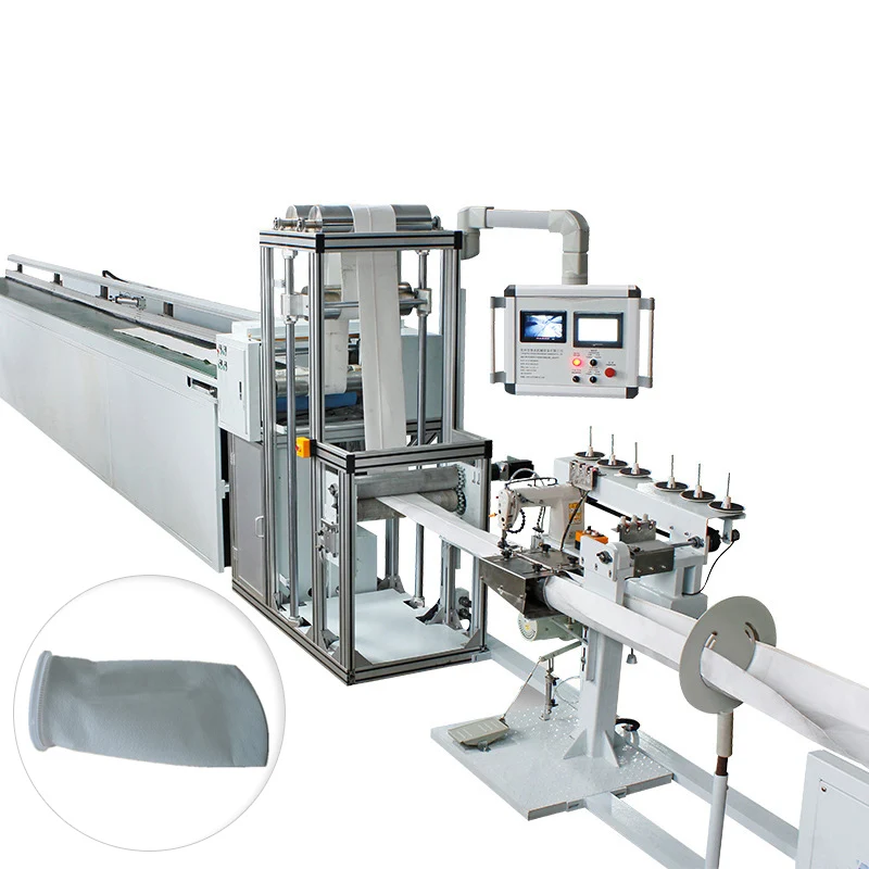 Auto Sewing Cutting Gluing Filter Bag Machine Cupola Furnace Dust Collector Filter Bag Cylindrical Filter Bag  Making Machine