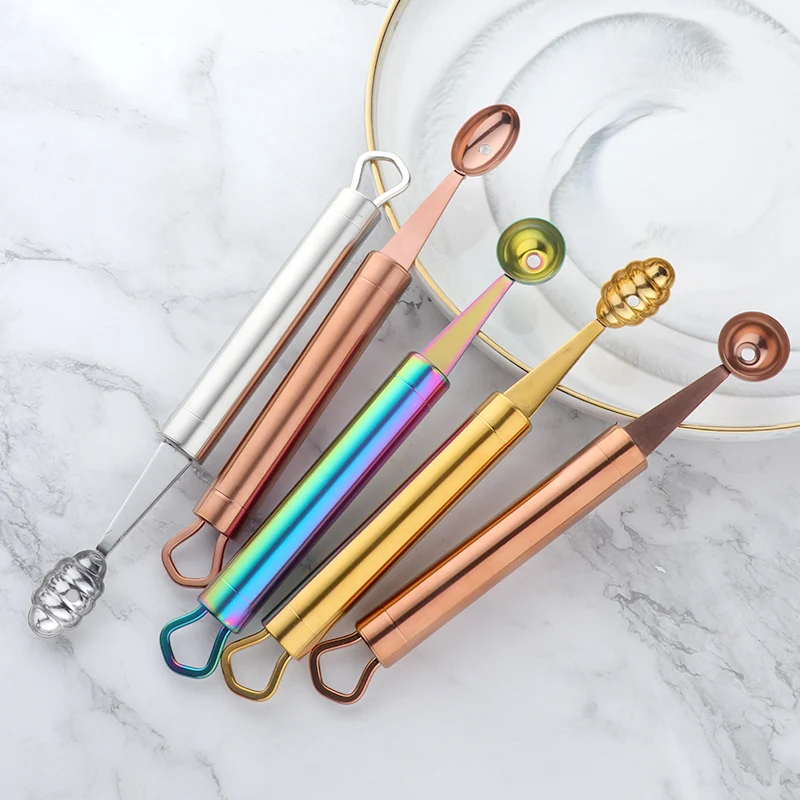 Stainless Steel Fruit Carving Tools Fruit Ball Digger Scoop Ball Melon Ballers Scoop