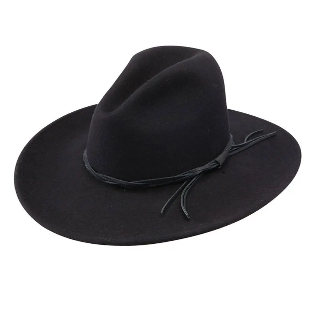 New Design Wholesale American new design suede leather cowboy hat with string
