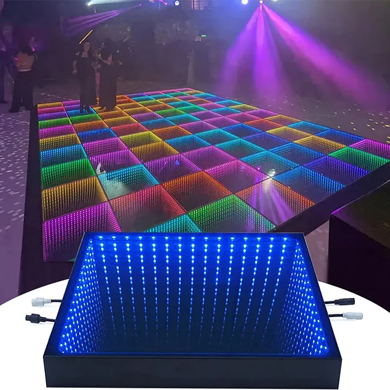 Wedding Party Event Fiestas Dance Floor Dj Lights 3D Infinity Mirror Dance Background Bar Led Floor Tile Light