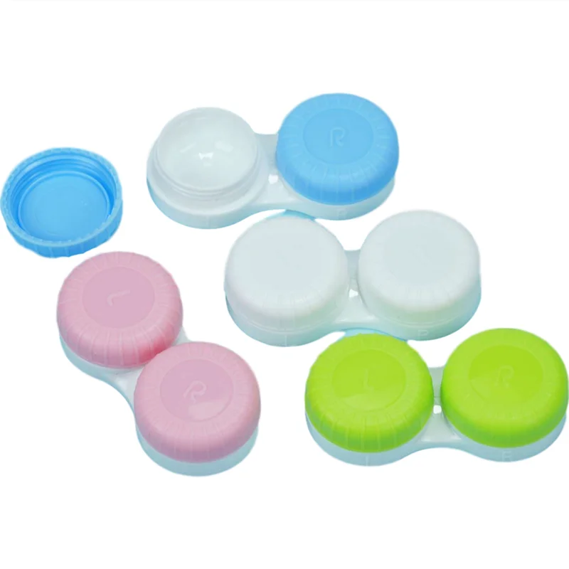 
colorful portable custom logo contact lens partner case lenses care case Dual Lens Case Accessories Container simple Travel 