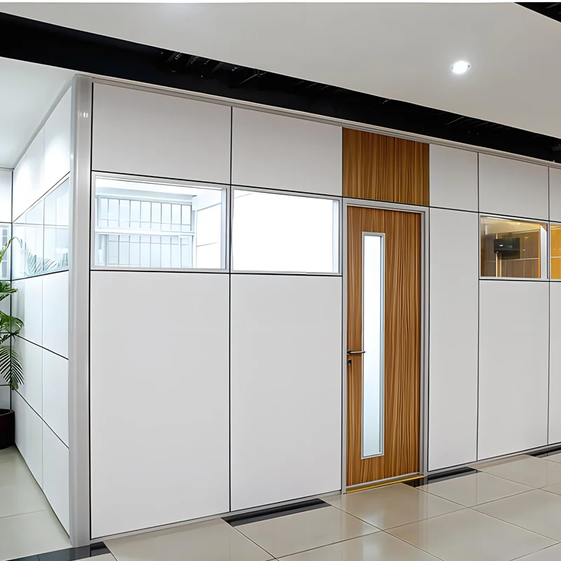 Customizable Modern Office Partitions Glass Divider Wall with MDF Aluminium Metal and Steel-for Hall Custom Size Available