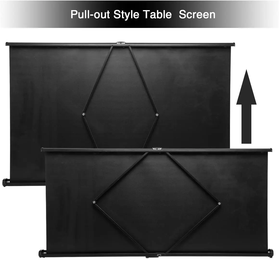 50inch Mobile Projector Screen 4:3 Projection Screen Manual Pull Up Folding Projecting Screen Home Theater for DLP Projector