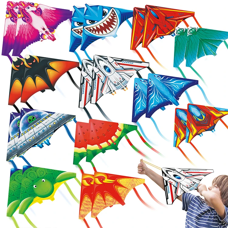 Wholesale New Design Summer Outdoor Flying Toy 24P Waterproof Mini Finger Catapult Kite Set
