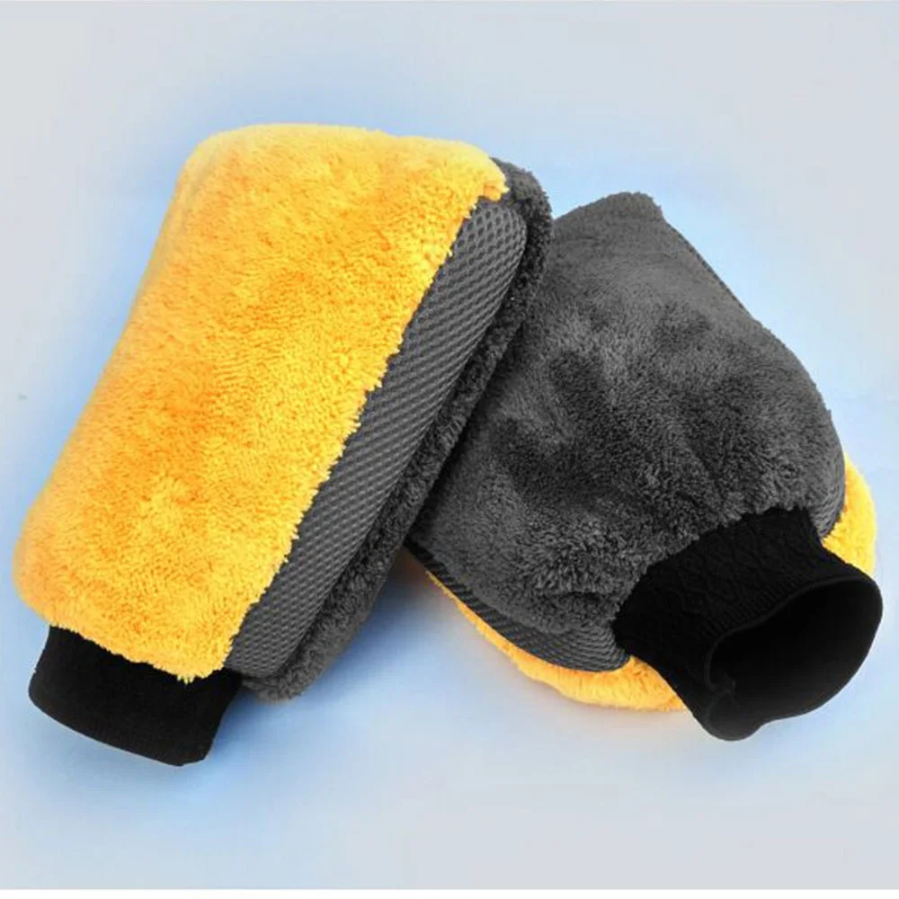 Car Wash Gloves Coral fleece Microfiber Washing Mitt Ultra Soft Thick Double-side Home Cleaning Tool Car Wash Accessories