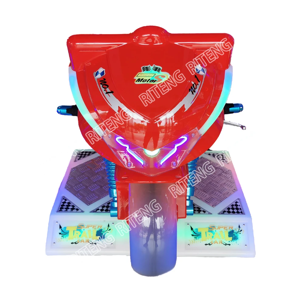 Riteng Kids Games Electronics Kiddie Ride With TV Game Outdoor Amusement Motor Bike Coin Operated Kiddie Rides Business For Sale