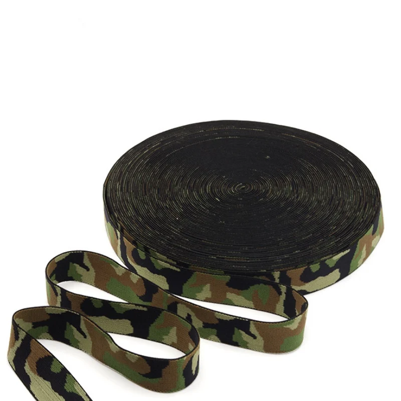 Nylon heat transfer color woven tape camouflage woven tape jacquard elastic band