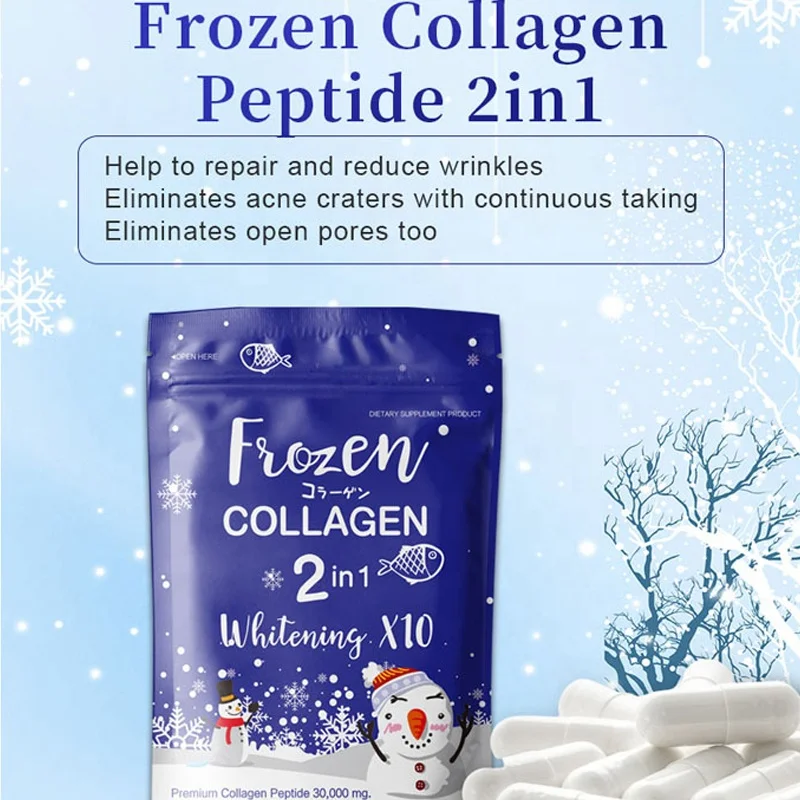 Factory customized frozen collagen peptide two-in-one  vitamins fruits whitening and hydrating antioxidant collagen capsule