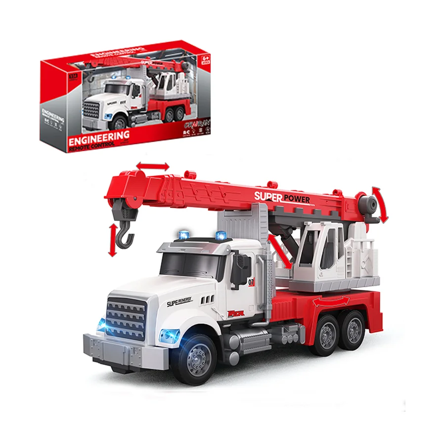 1:14 Remote Control LED Light Larger Truck Electric Car with Crane Truck Car RC Cars Toys Crane Truck