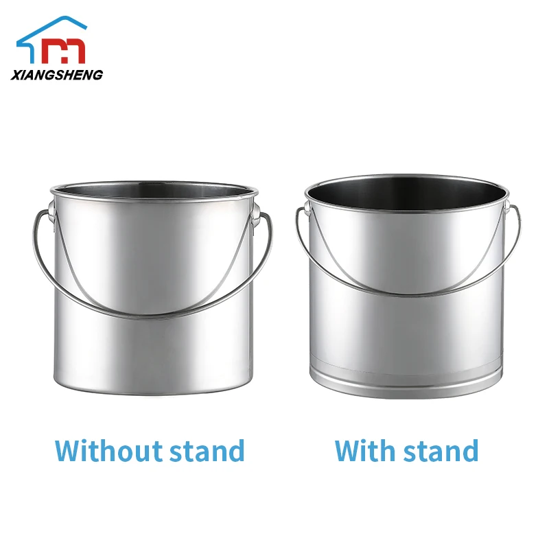 Hot sales stainless steel 2 gallon water bucket pail water storage bucket for camping hiking home and kitchen