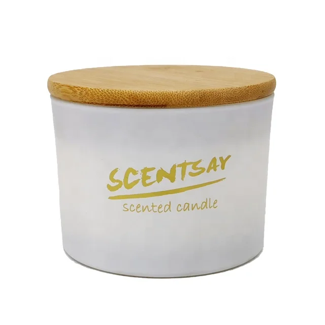 White matte/frosted glass candle jar custom fragrance scented feature candle for home decoration
