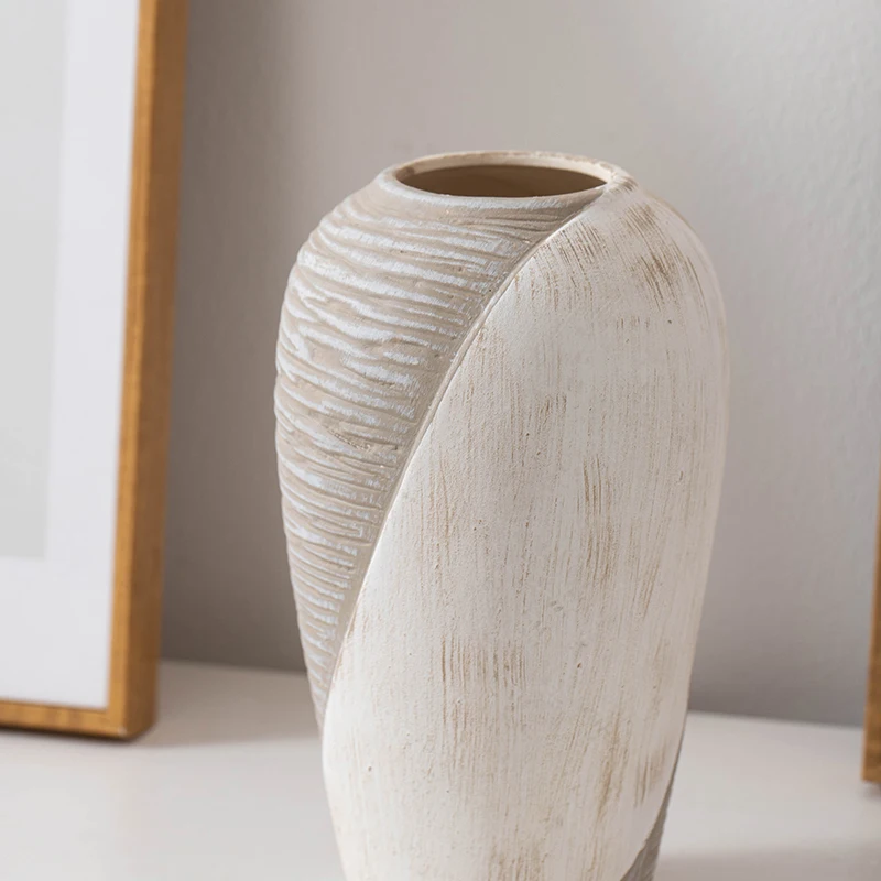 Rustic style unique floral vase retro crafts ornaments flower vase for hotel home decor