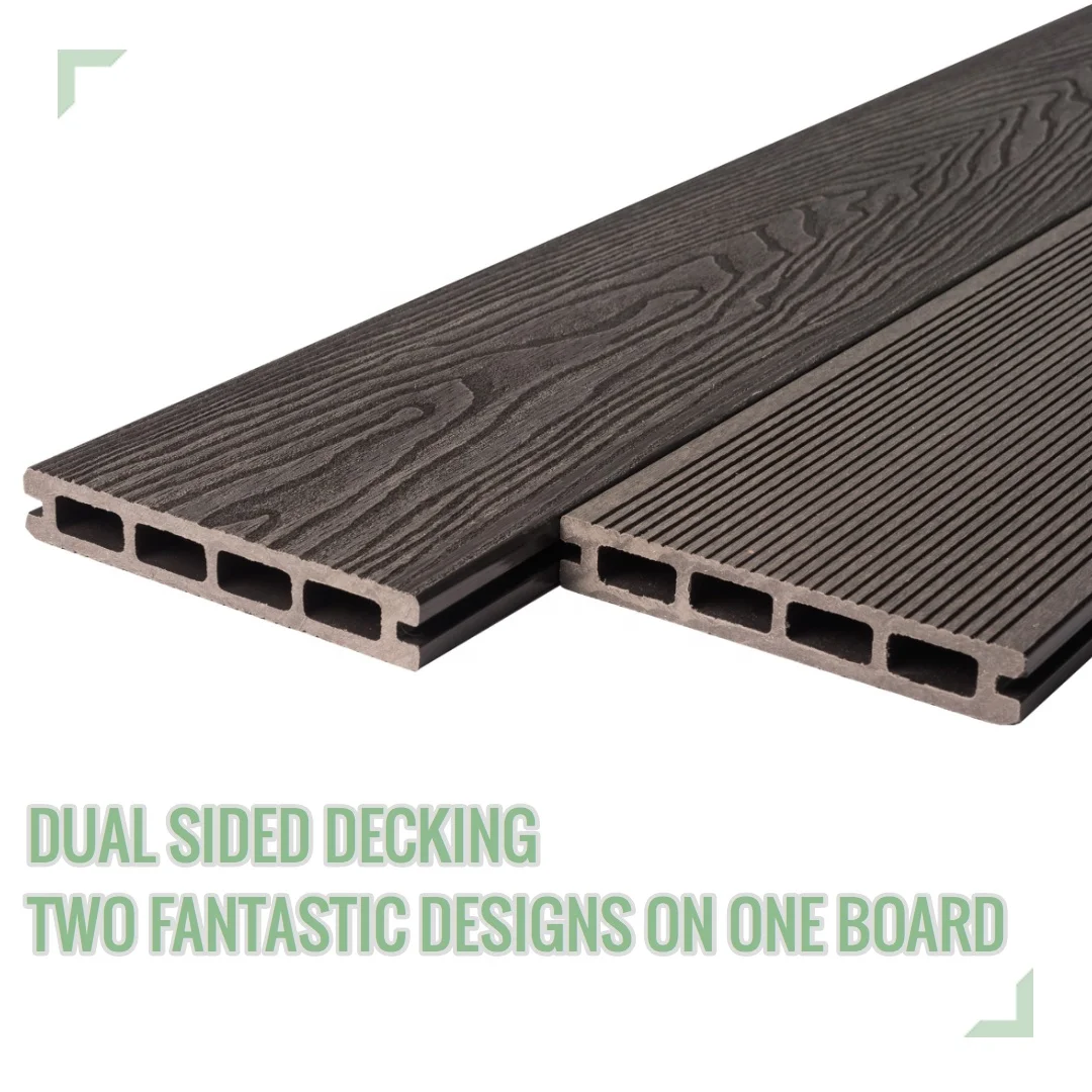 Anti-UV Long Life WPC Wood Grain Deck 3D Embossed Deep Embossing WPC Composite Decking