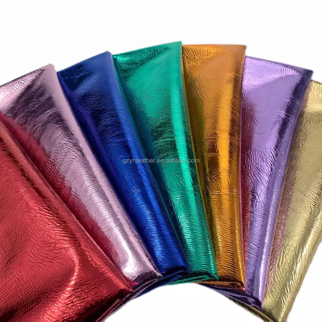 0.8mm gorgeous metallic water ripple TPU foiled synthetic faux pu leather for bags shoes belts decoration