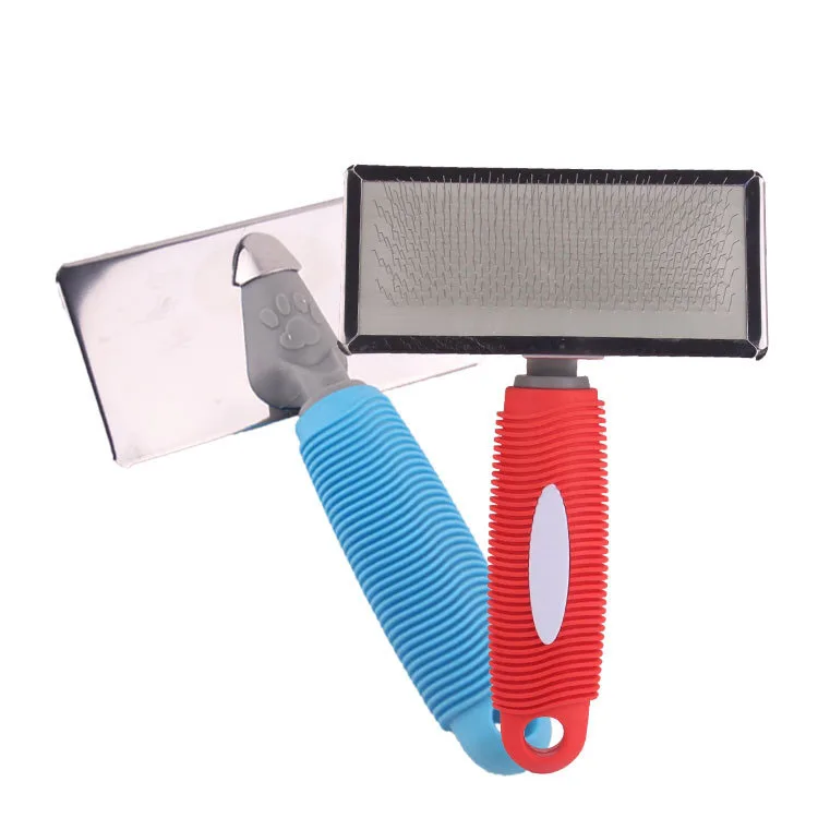 Spot wholesale soft plastic handle pet needle comb rubber handle pet bath cat dog hair brush