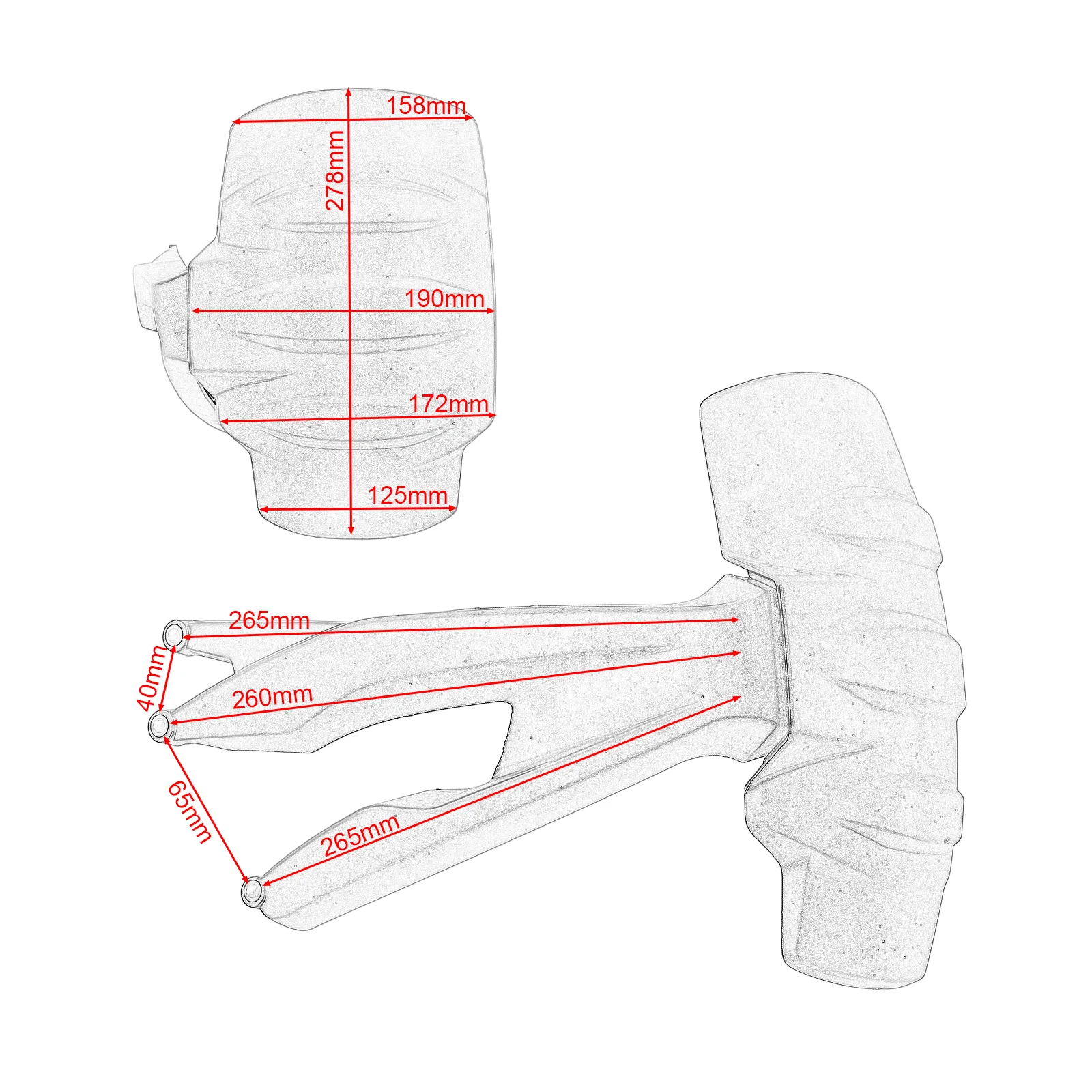 Motorcycle Accessories Rear Mudguard Rear Fender for BMW R1200GS 2013-2018 R1250GS 2018-2020