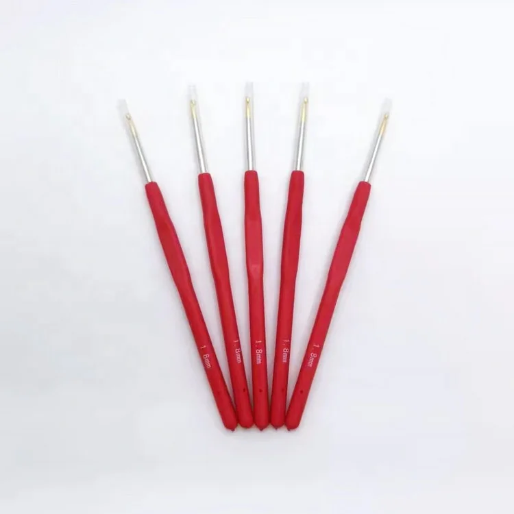 0.5mm - 3.0mm Needlework Crochet Hooks Plastic Handle Color Rubber Soft