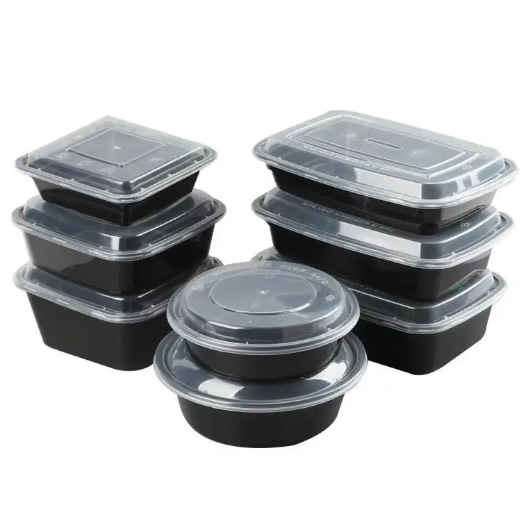 12oz 16oz 24oz 26oz 28oz 32oz 38oz Plastic Food Container Disposable Microwavable Food Storage Meal Prep Containers