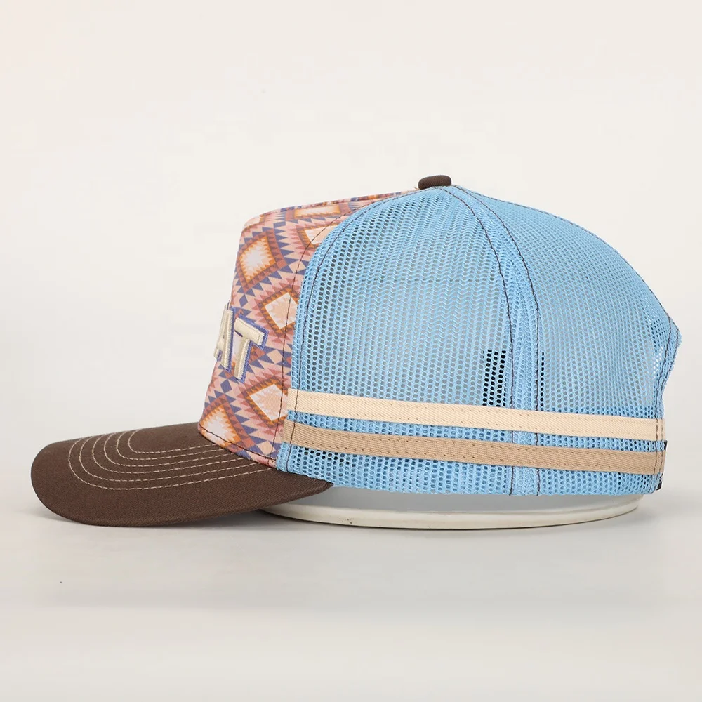 Wholesale Custom 5 Panel Sport Dad Hat High Quality Embroidery Logo Black Cotton Digital Printed Gorras Outdoor Trucker Cap